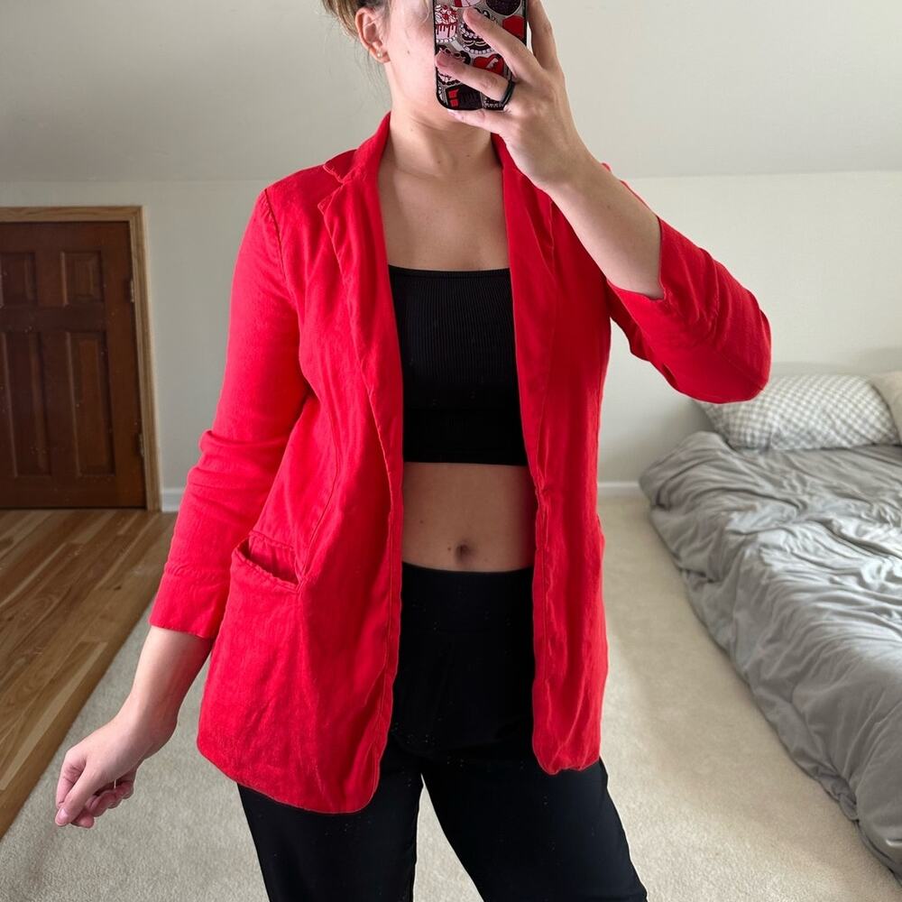 Level 99: Red Linen Blazer